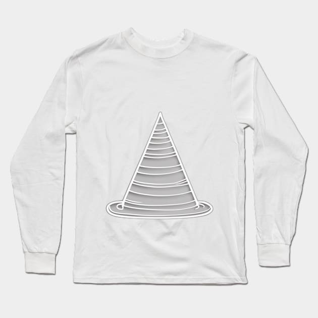 Minimalist Cone Design on Black Background No. 959 Long Sleeve T-Shirt by cornelliusy